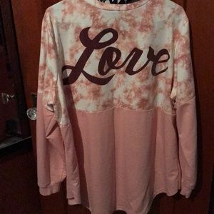 Rue 21 2X Pink Tie-Dye Love shirt